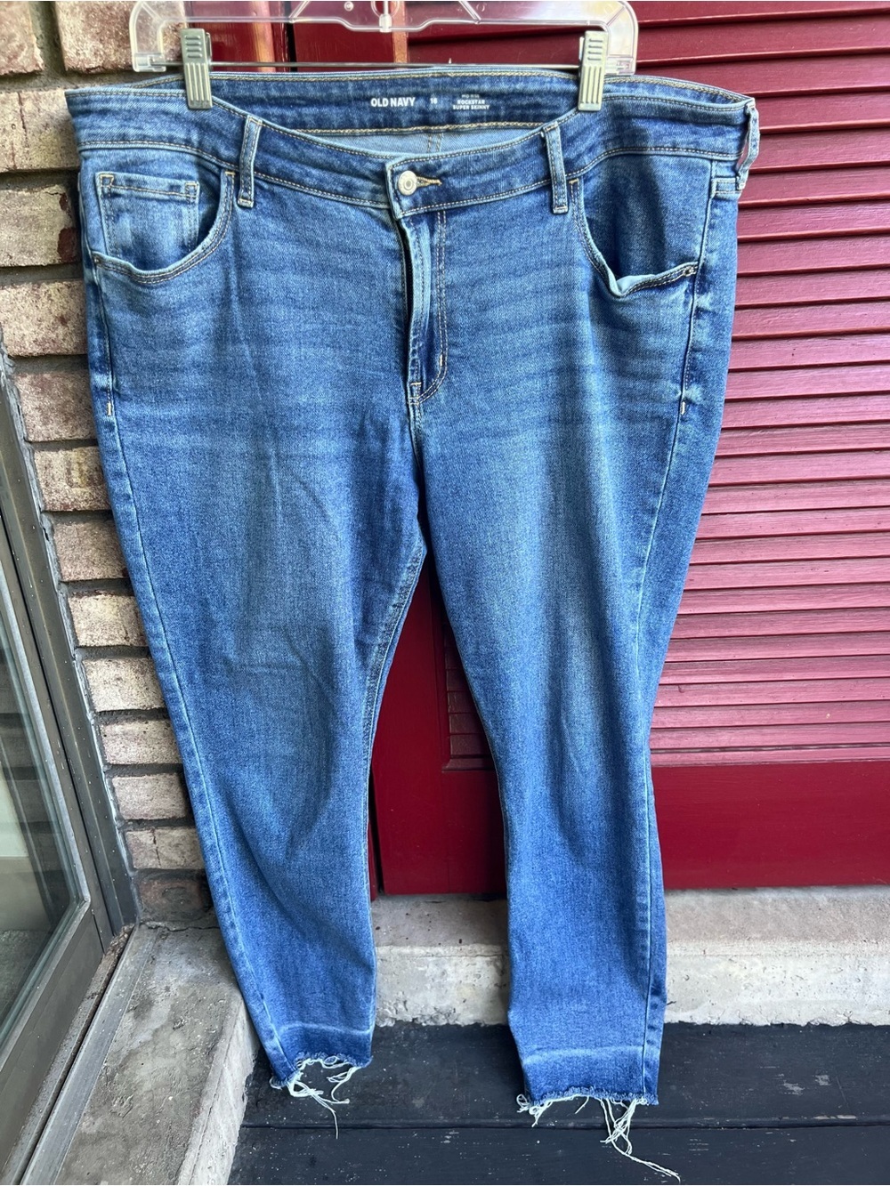 Old Navy Mid Rise Rockstar Super Skinny Size 16 Women's Blue Denim Jeans